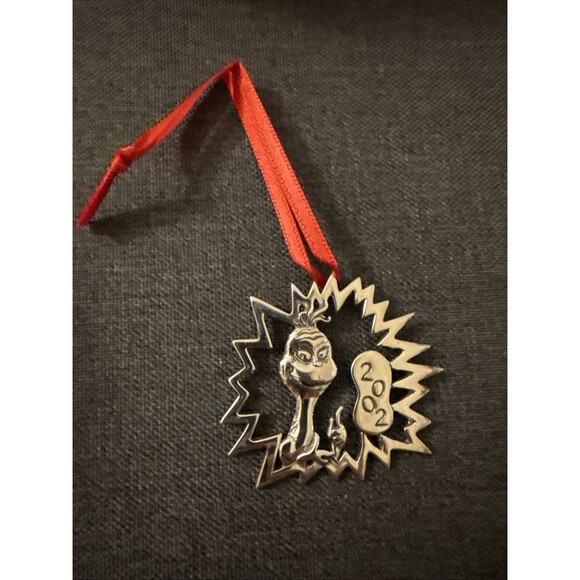 Hand & Hammer 2002 Dr Seuss Grinch Sterling Silver Christmas Ornament Rare! - Picture 3 of 14
